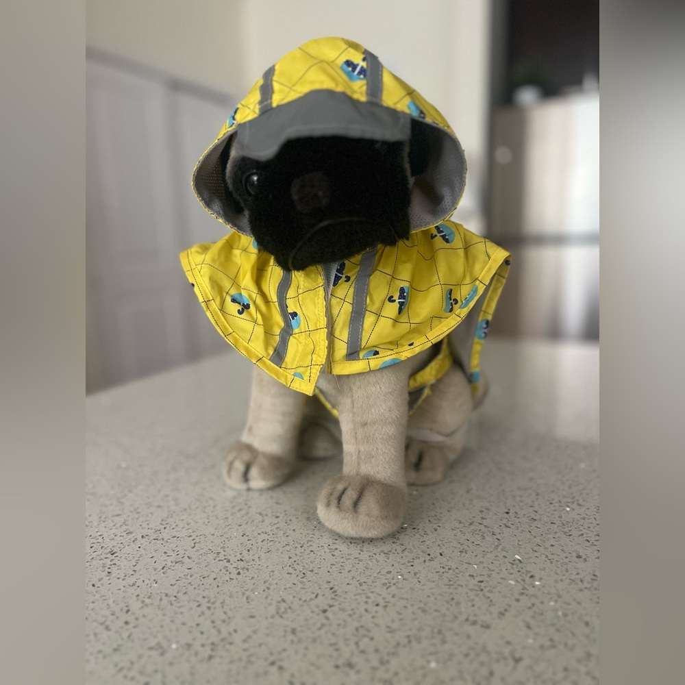 Dog cat pet raincoat rain jacket slicker waterproof outfit hood packable poncho